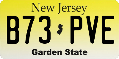 NJ license plate B73PVE