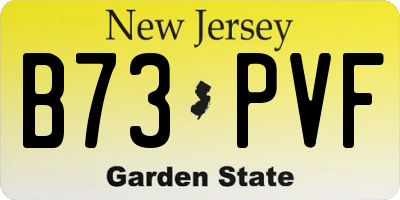 NJ license plate B73PVF