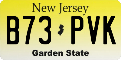 NJ license plate B73PVK