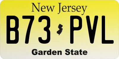 NJ license plate B73PVL