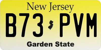NJ license plate B73PVM