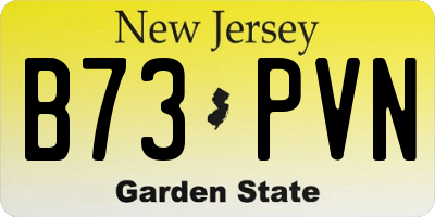 NJ license plate B73PVN