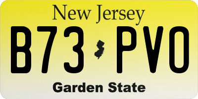 NJ license plate B73PVO