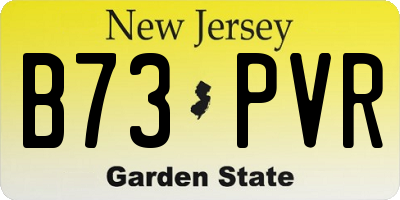 NJ license plate B73PVR