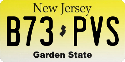 NJ license plate B73PVS