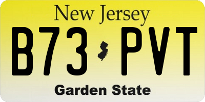 NJ license plate B73PVT