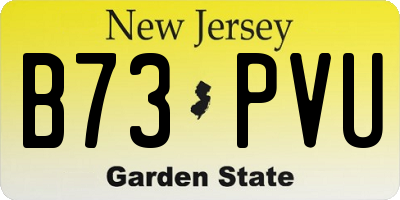 NJ license plate B73PVU
