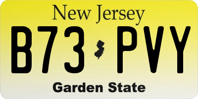 NJ license plate B73PVY