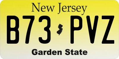 NJ license plate B73PVZ