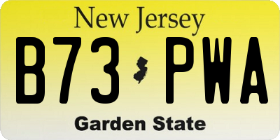 NJ license plate B73PWA