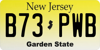 NJ license plate B73PWB