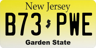 NJ license plate B73PWE