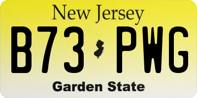 NJ license plate B73PWG