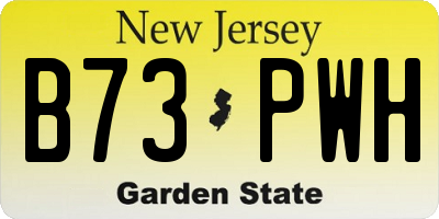 NJ license plate B73PWH