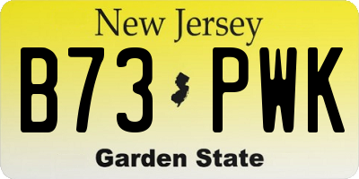 NJ license plate B73PWK