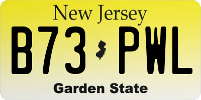NJ license plate B73PWL