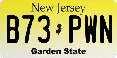 NJ license plate B73PWN