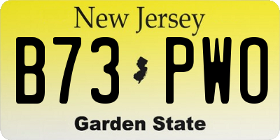 NJ license plate B73PWO