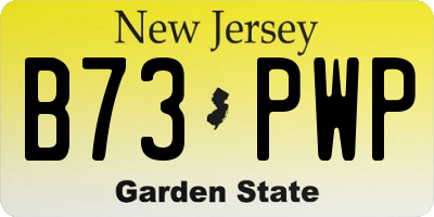 NJ license plate B73PWP