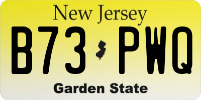 NJ license plate B73PWQ