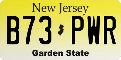 NJ license plate B73PWR