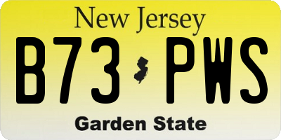 NJ license plate B73PWS