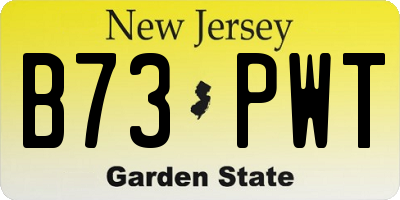 NJ license plate B73PWT
