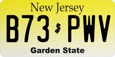 NJ license plate B73PWV