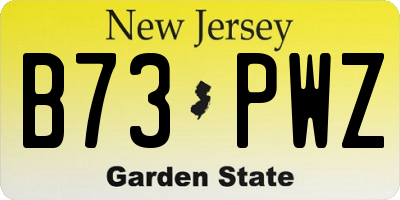 NJ license plate B73PWZ