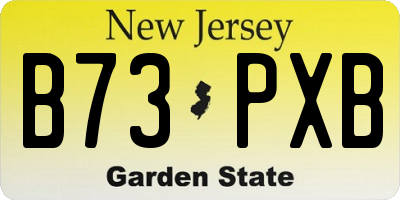 NJ license plate B73PXB