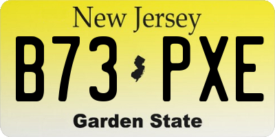 NJ license plate B73PXE
