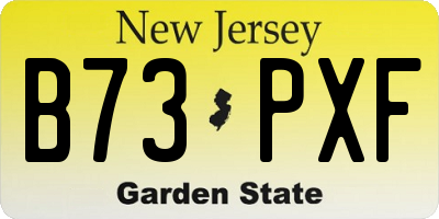 NJ license plate B73PXF