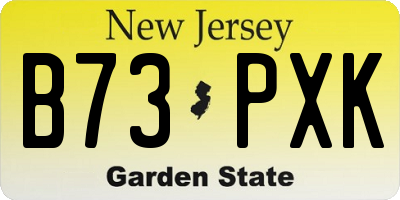 NJ license plate B73PXK