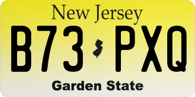 NJ license plate B73PXQ