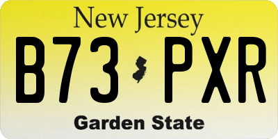 NJ license plate B73PXR