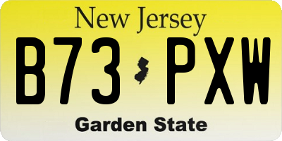 NJ license plate B73PXW
