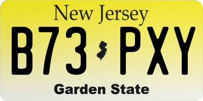 NJ license plate B73PXY