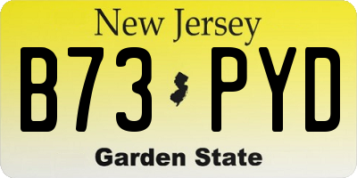 NJ license plate B73PYD