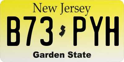 NJ license plate B73PYH