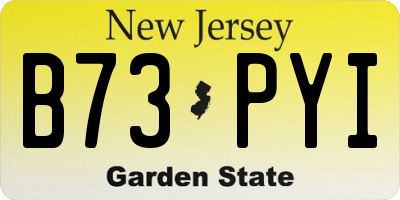 NJ license plate B73PYI