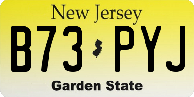 NJ license plate B73PYJ
