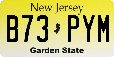 NJ license plate B73PYM