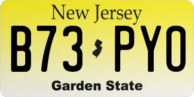 NJ license plate B73PYO