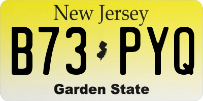NJ license plate B73PYQ