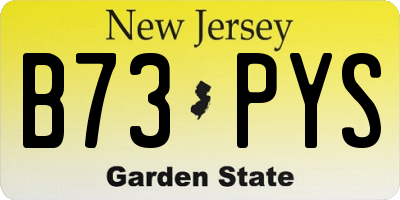 NJ license plate B73PYS
