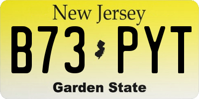NJ license plate B73PYT