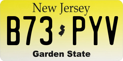 NJ license plate B73PYV