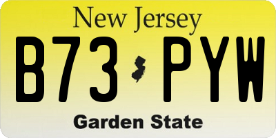 NJ license plate B73PYW