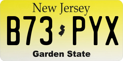 NJ license plate B73PYX