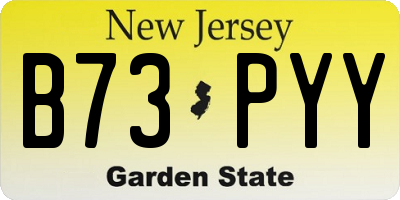 NJ license plate B73PYY